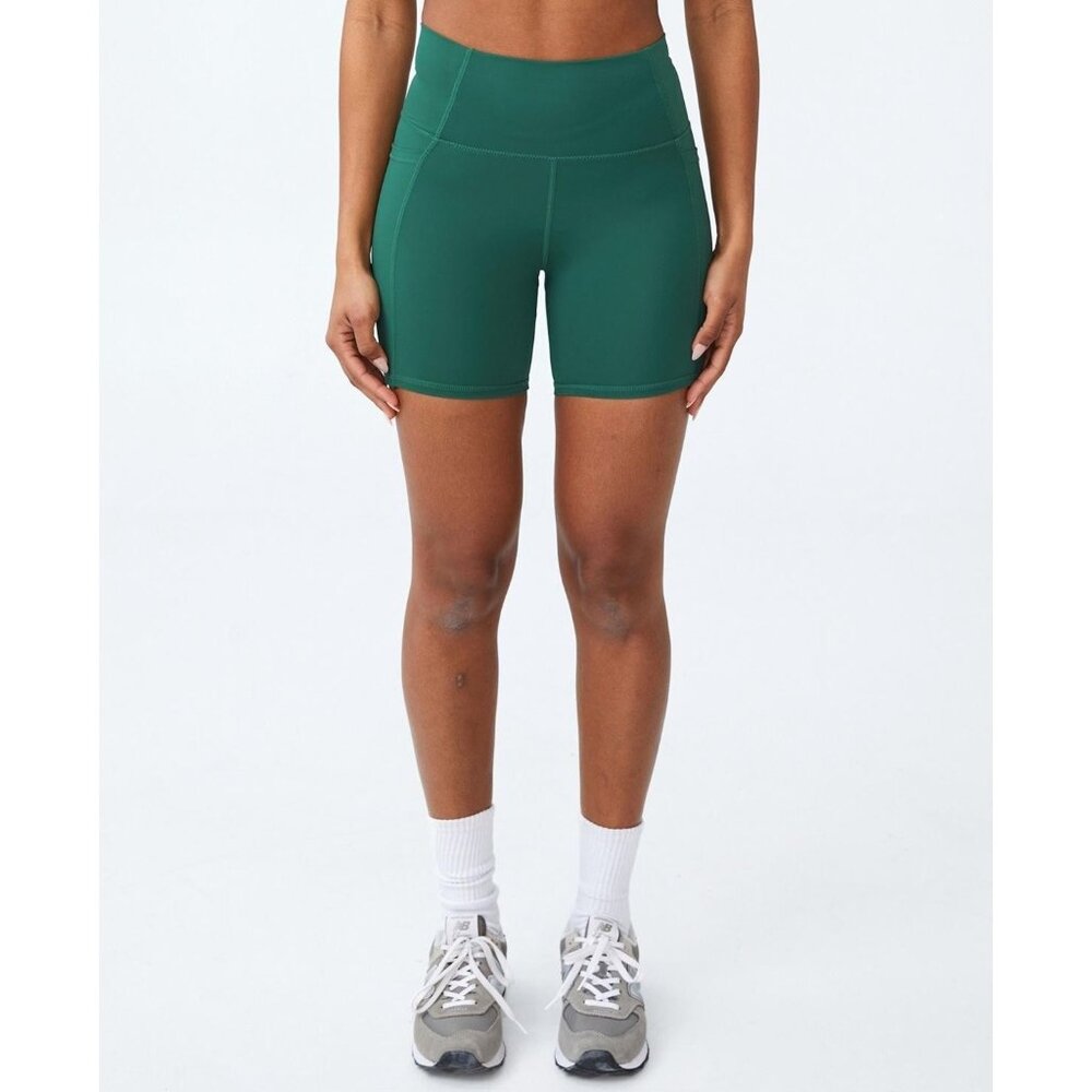 Cotton On Body Biker Shorts Womens Size XS Green Ultimate Booty Pocket Yoga Gym